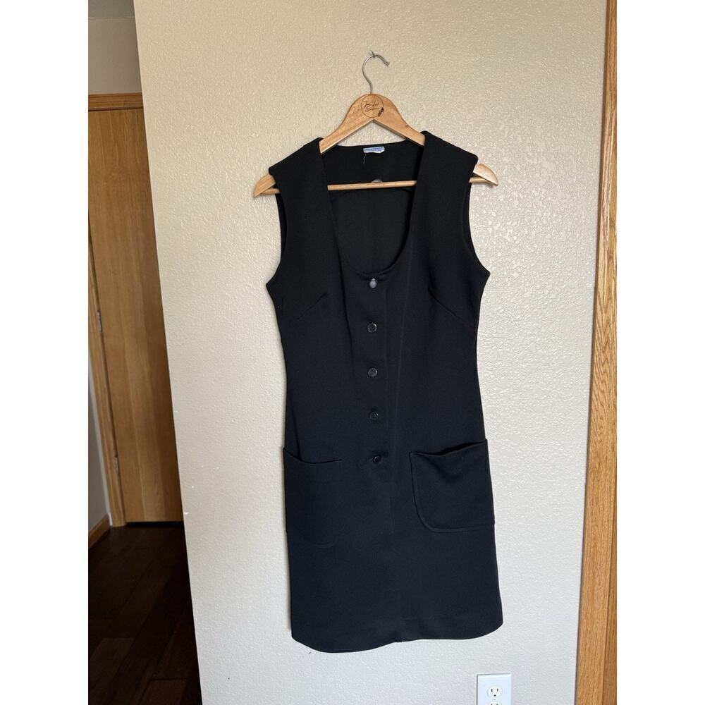 Vintage 1950/1960s Barco From California Black Twill Mod Shift Dress Size Medium